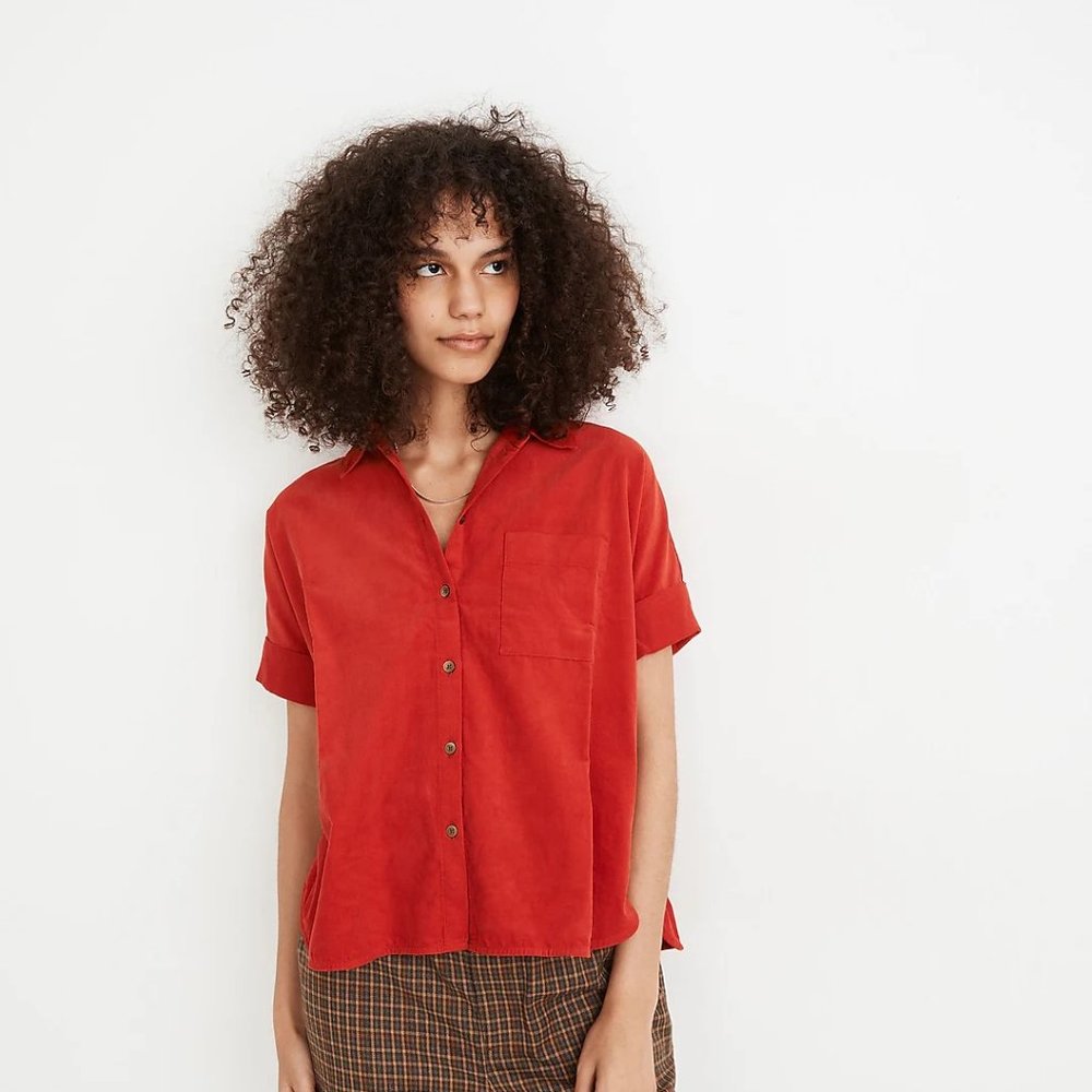 Madewell Corduroy Button Up Short Sleeve